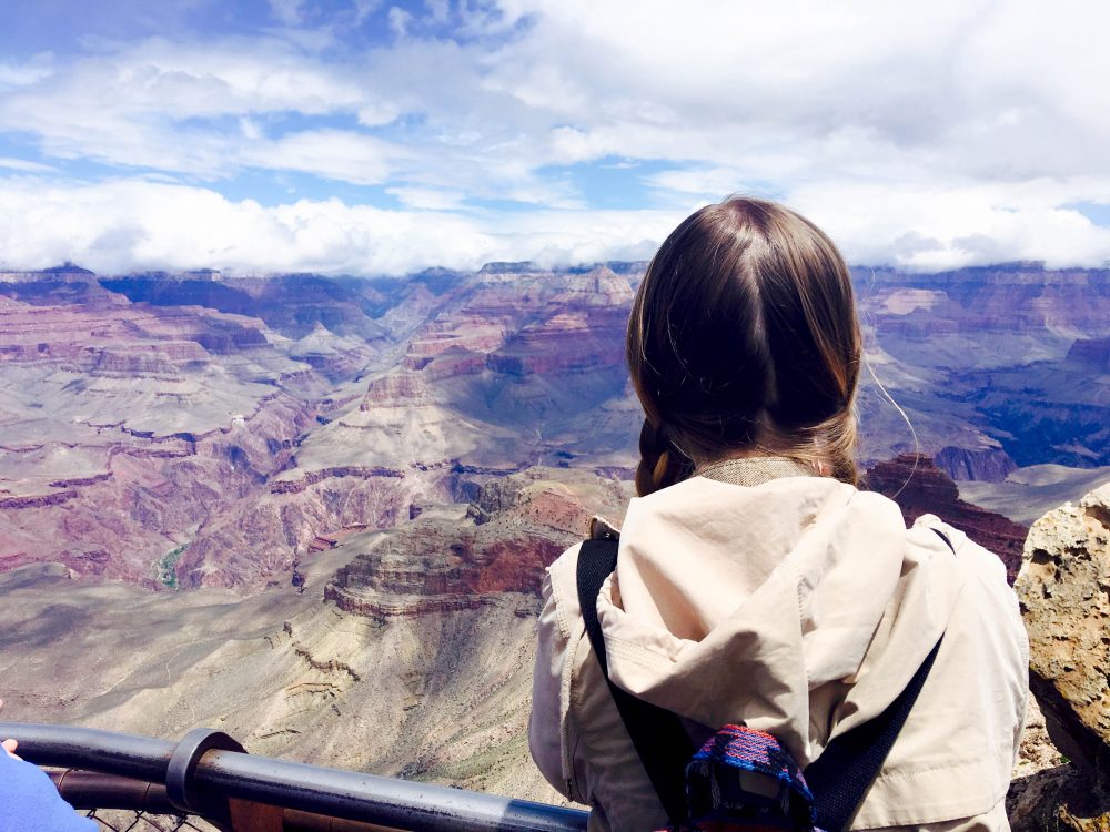 Addie overlooking the Grand Canyon Mather Point Addie