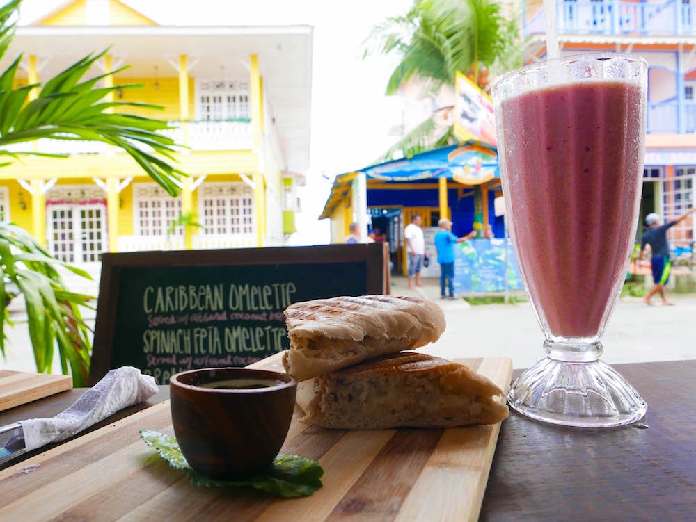 Sandwich and Smoothie from Cafe del Mar on Bocas del Toro Panama