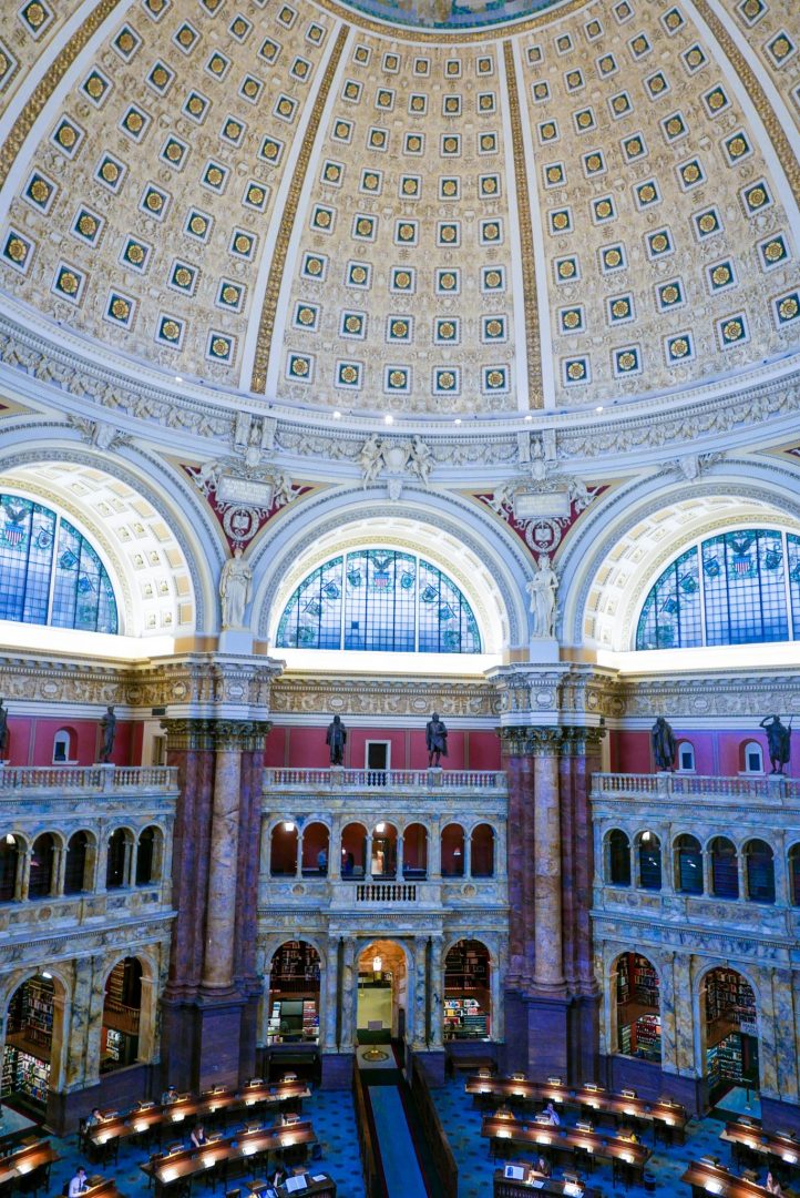 The main reading room in the Library of Congress
