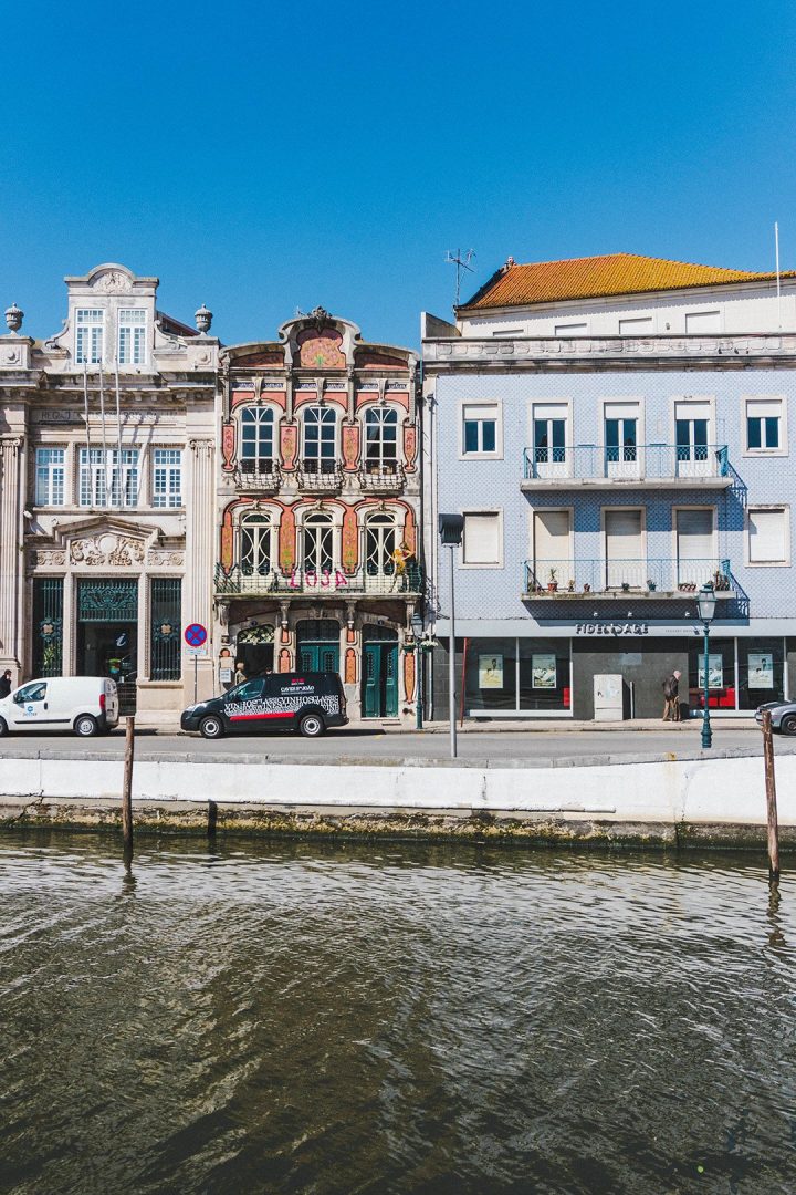 A row of houses along a canal in Aveiro, Portugal pictures