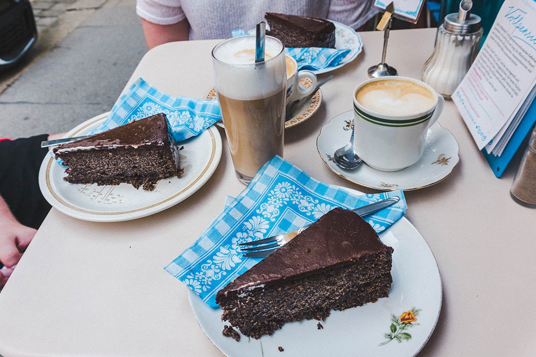 Mohntorte (poppseed cake) at Cafe Vollpension in Vienna, Austria