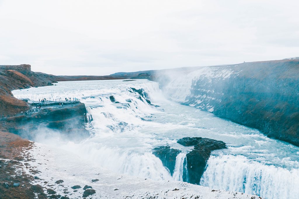 The stunning Gulfoss waterfall on the Golden Circle in Iceland