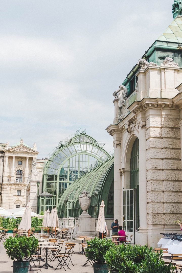 A greenhouse and chairs and tables in Vienna, Austria