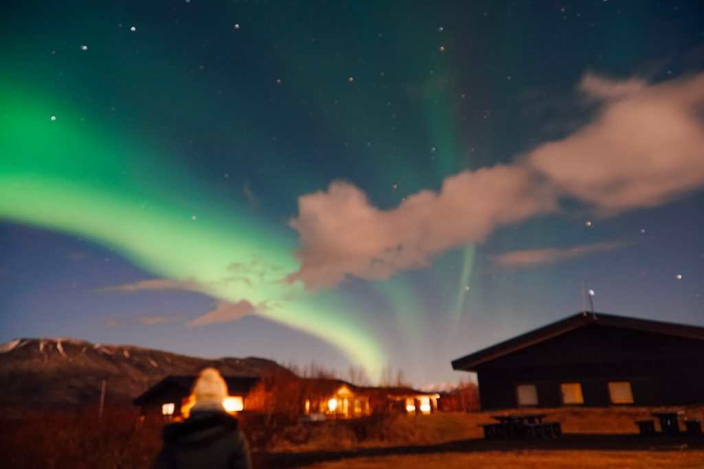 The northern lights just north of Reykjavik, Iceland