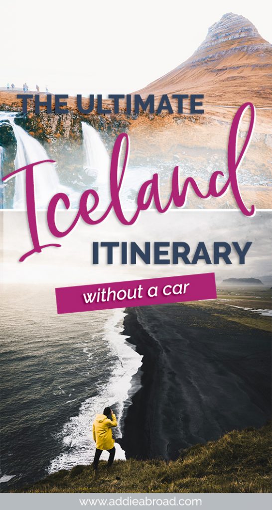If you want to visit Iceland without a car, then you need to see this awesome 5 day Iceland Itinerary. It's chock full of the best things to do in Iceland, including the South Coast, Blue Lagoon, Reykjavik, Golden Circle, and Snaefellsnes Pensinsula! Click through to read.