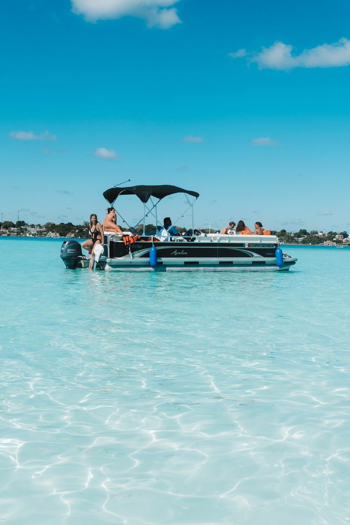 a GAIA experience boat in Bacalar, Mexico