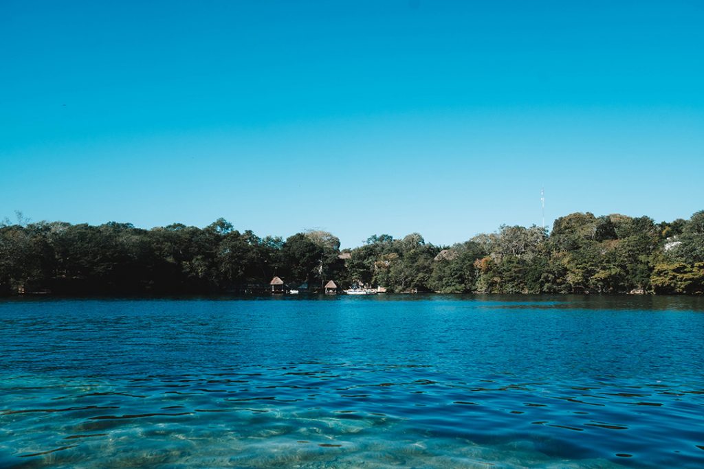 Cenote Azul in Bacalar Mexico