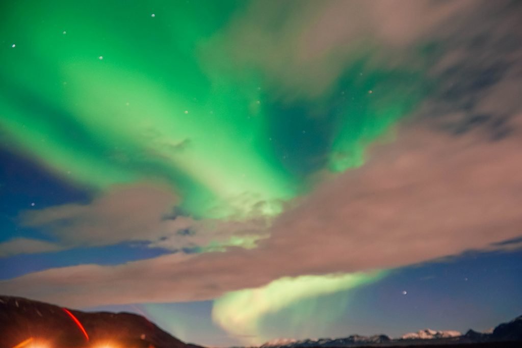 The Northern Lights dancing in Iceland
