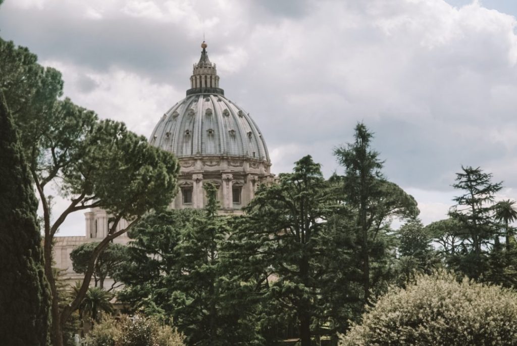 The dome of St Peter's Basilica as seen from inside the Vatican