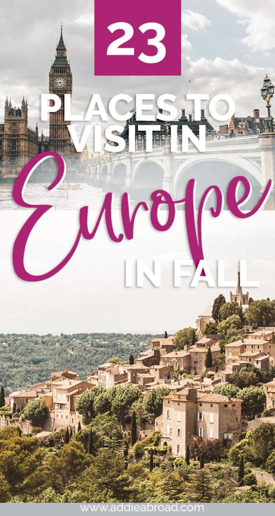 If you’re looking for places to visit in Europe this fall, then you’ve come to the right place. This ultimate Europe bucket list has all of the best Europe fall destinations for food, history, city breaks, road trips, and more! #travel #europe #travelinspiration