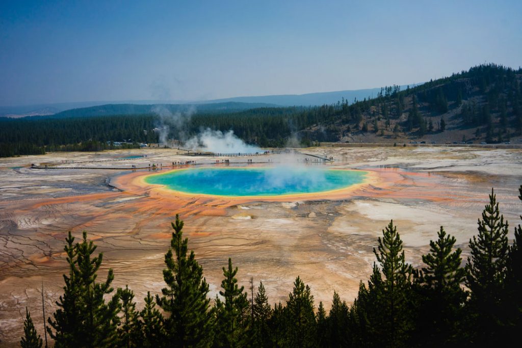 The geysir at Yellowstone National Park - one of the best fall vacations in the US!