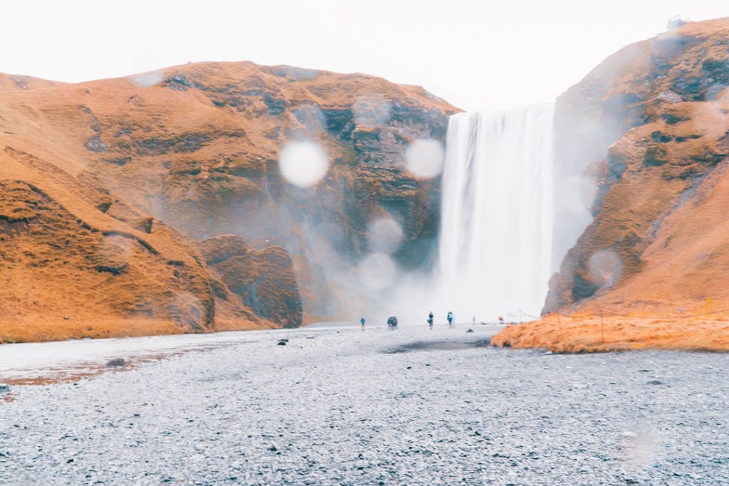 skogafoss waterfall from afar