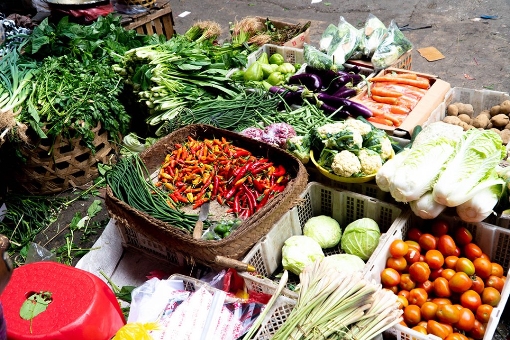 Food at the market in Ubud