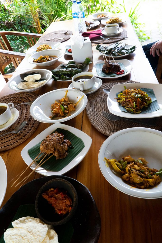 a table filled with food after my Ubud cooking class