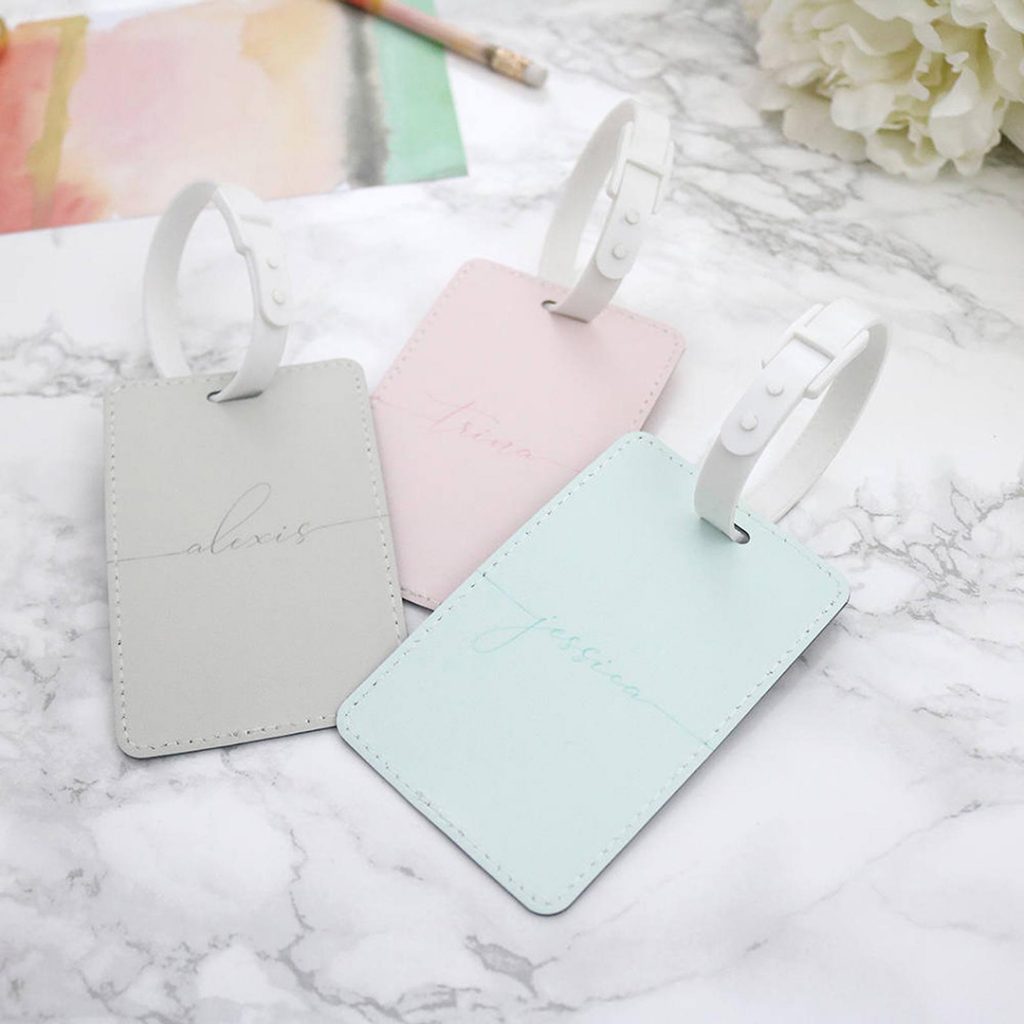 personalized luggage tags, one of the best travel gifts for her!