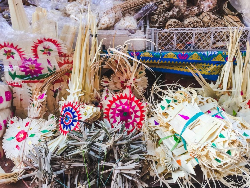 Offerings at a local market in Bali