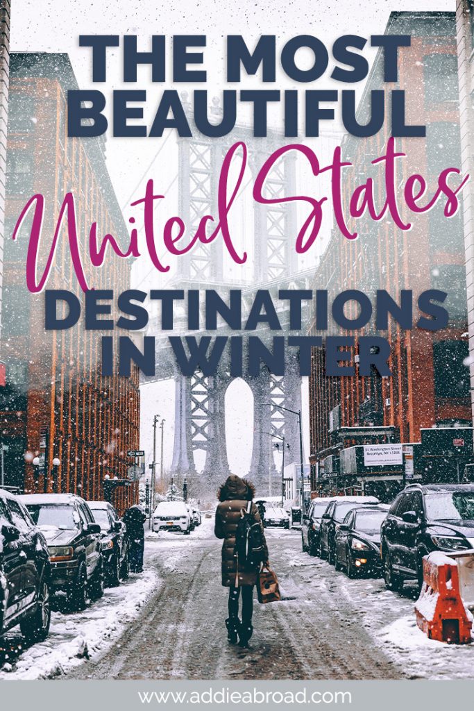 Do you know the best places to visit in the United States? What about in winter? This post has 16 of the most beautiful US travel destinations out there! Click through to find out what they are. #usa #unitedstates #travel #winter | beautiful places to visit in winter in USA