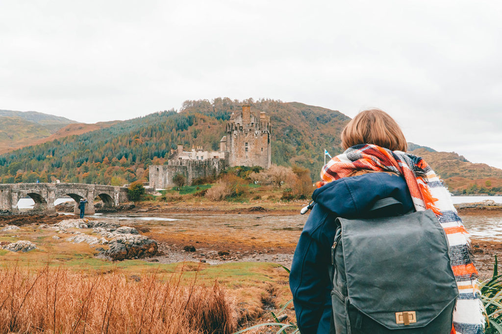 addie staring out at eilean donan castle