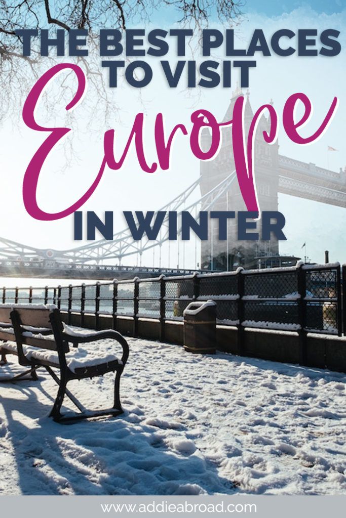 Winter in Europe is an absolutely magical time of year! Here are the best places to visit in Europe in winter, including both winter sun destinations and Christmas markets! You HAVE to add these spots to your Europe itinerary! #europe #christmas #winter #travel