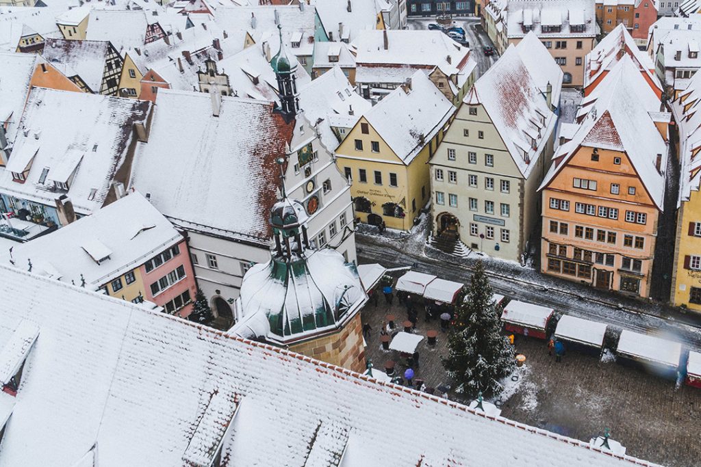 a birds-eye view of Rothenburg ob der Tauber