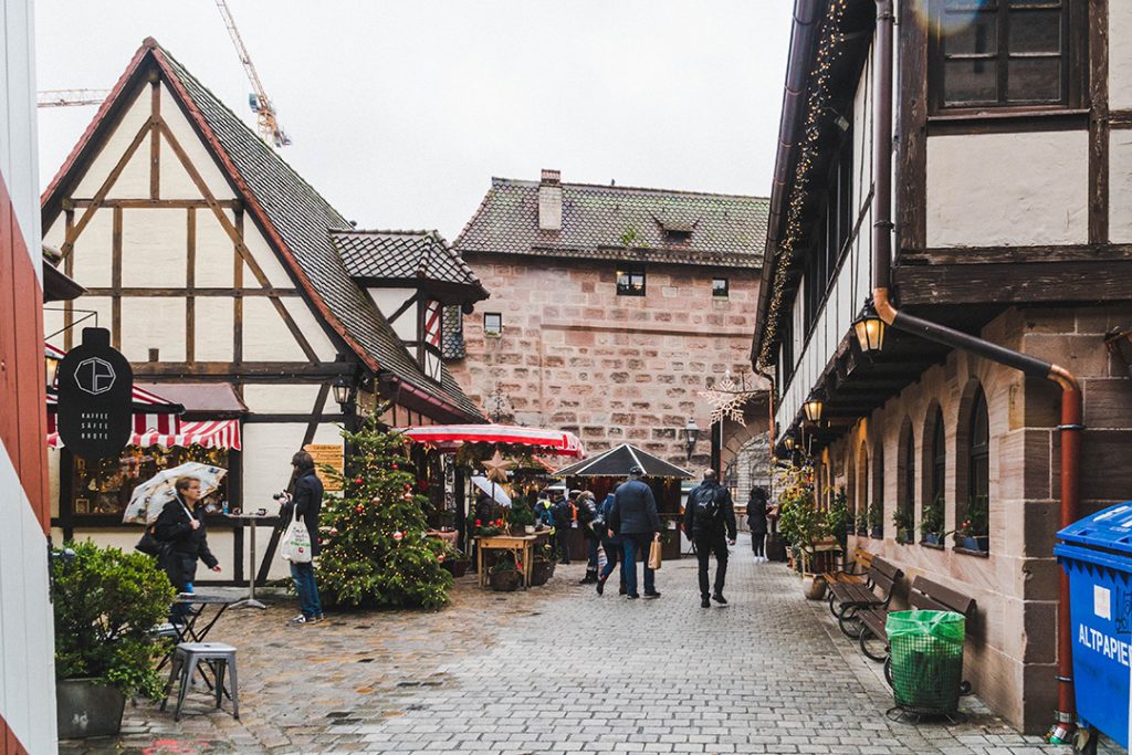 half-timbered houses in the handwerkerhof nürnberg