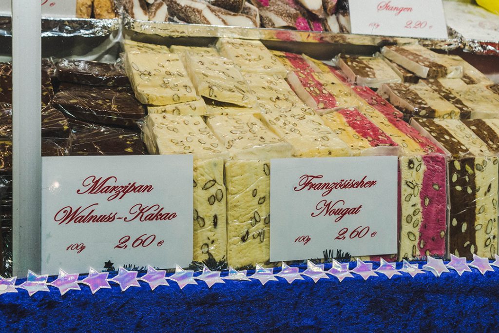 marzipan display at the nuremberg christmas market