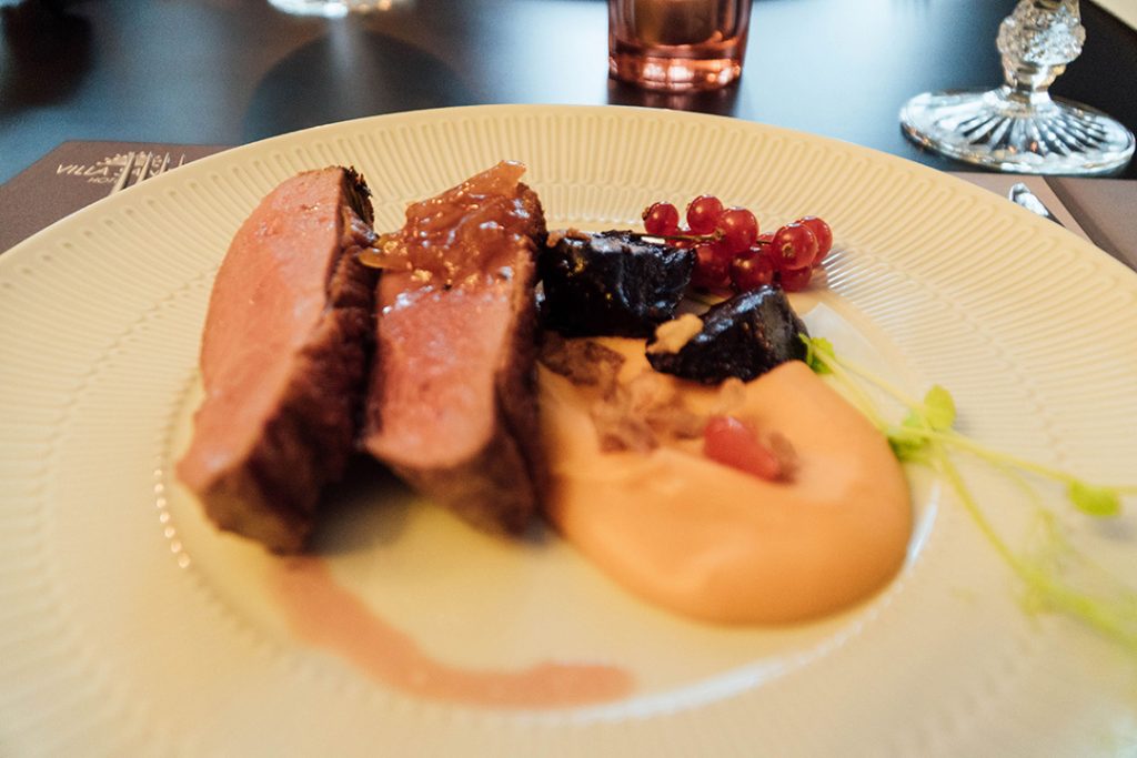 duck breast and pumpkin puree