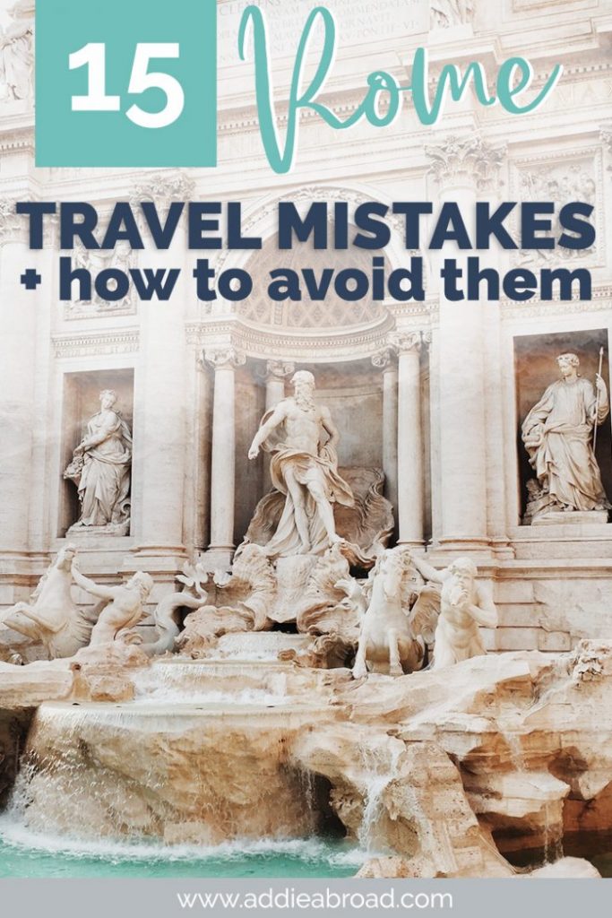 Traveling to Rome, Italy soon? Whether you're looking for the best Rome Instagram spots or ancient things to do in Rome, you don't want to make these Rome travel mistakes! Visit the Colosseum, Roman Forum, Vatican, Trevi Fountain, and more! #rome #italy #travel