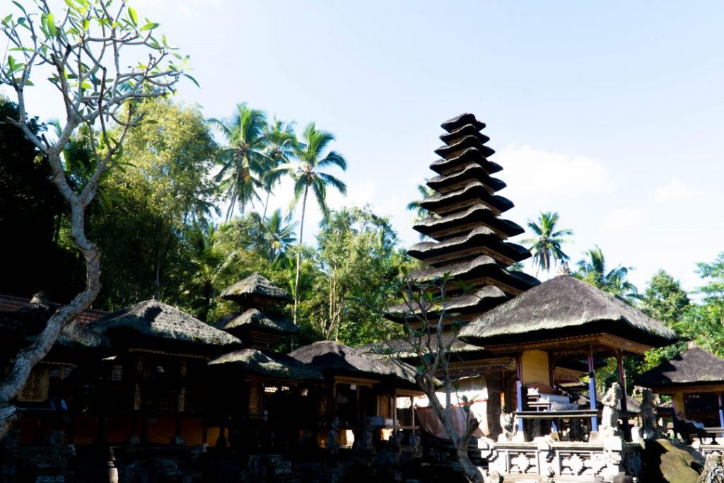 a tiered temple roof in Bali