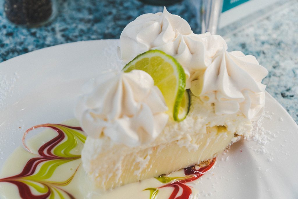 a giant slice of key lime pie
