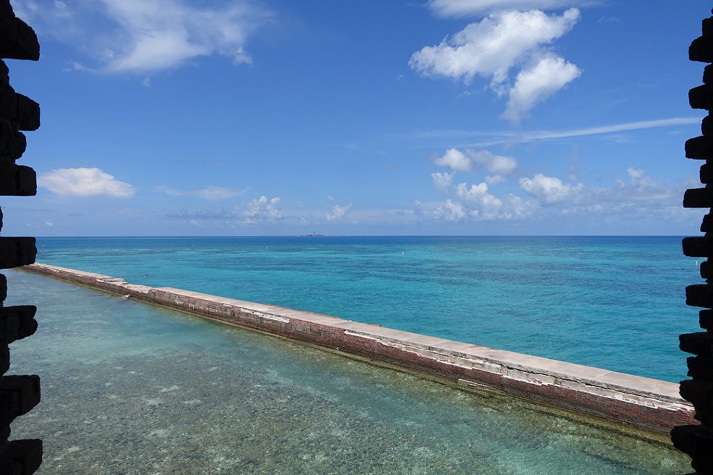 looking out at blue ocean at dry tortugas national park