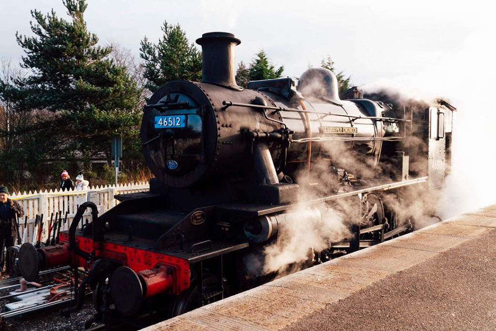 a black steam engine - the strathspey express