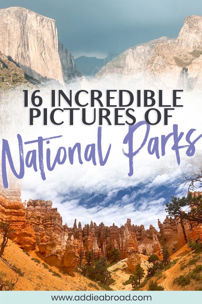 Are you ready for your jaw to drop? These 16 incredible national parks pictures will transport you to Yellowstone National Park, Yosemite National Park, Zion National Park, Rocky Mountain National Park, Bryce Canyon National Park, Grand Teton National Park, and more! Start planning your national parks road trip today. #travel #usa