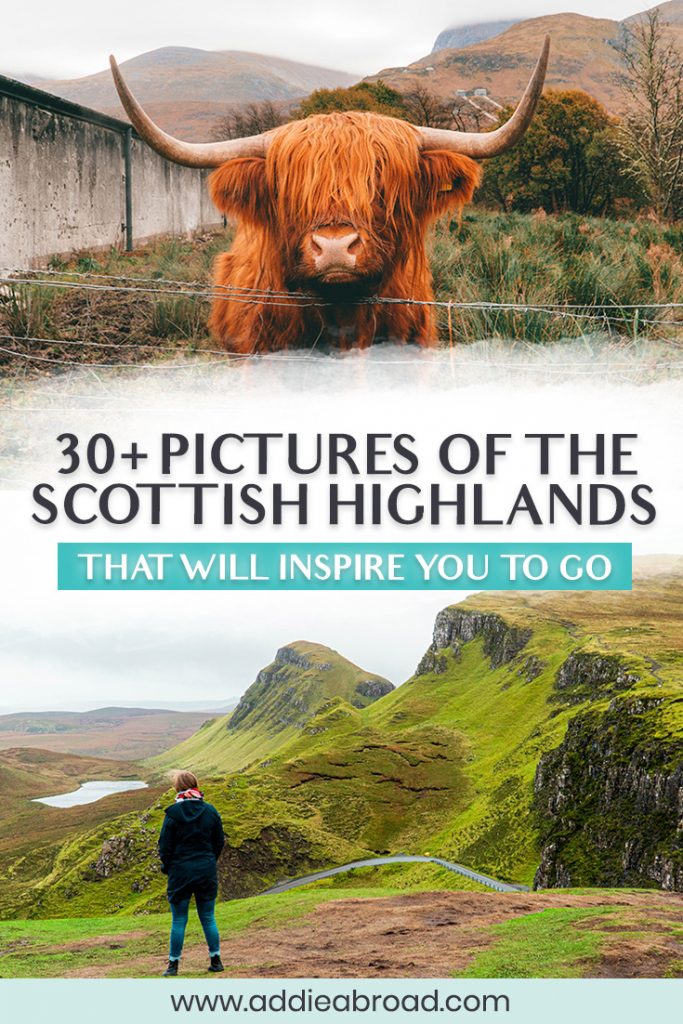 Dreaming of traveling to Scotland? These 30+ pictures of the Scottish Highlands will have you buying a plane ticket the second you can. Travel to the Isle of Skye, Glen Coe, Loch Ness, Aviemore, and more through this Scotland travel photography. You might even get to see a few hairy coos! #scotland