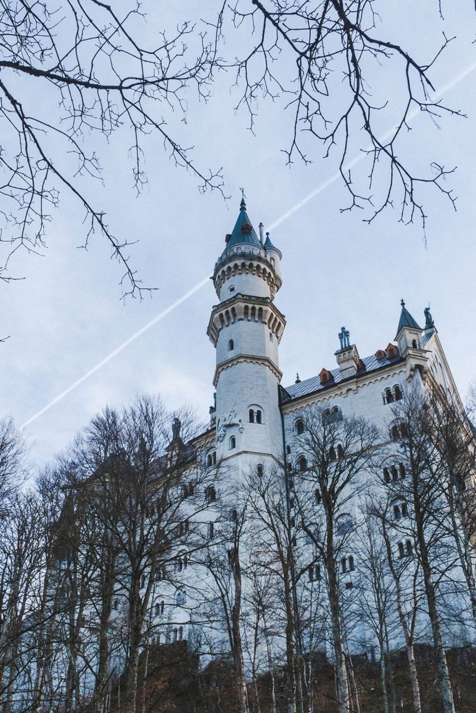 neuschwanstein castle up close from below